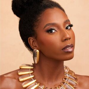 Archive Kyea Gold and Clear Statement Necklace